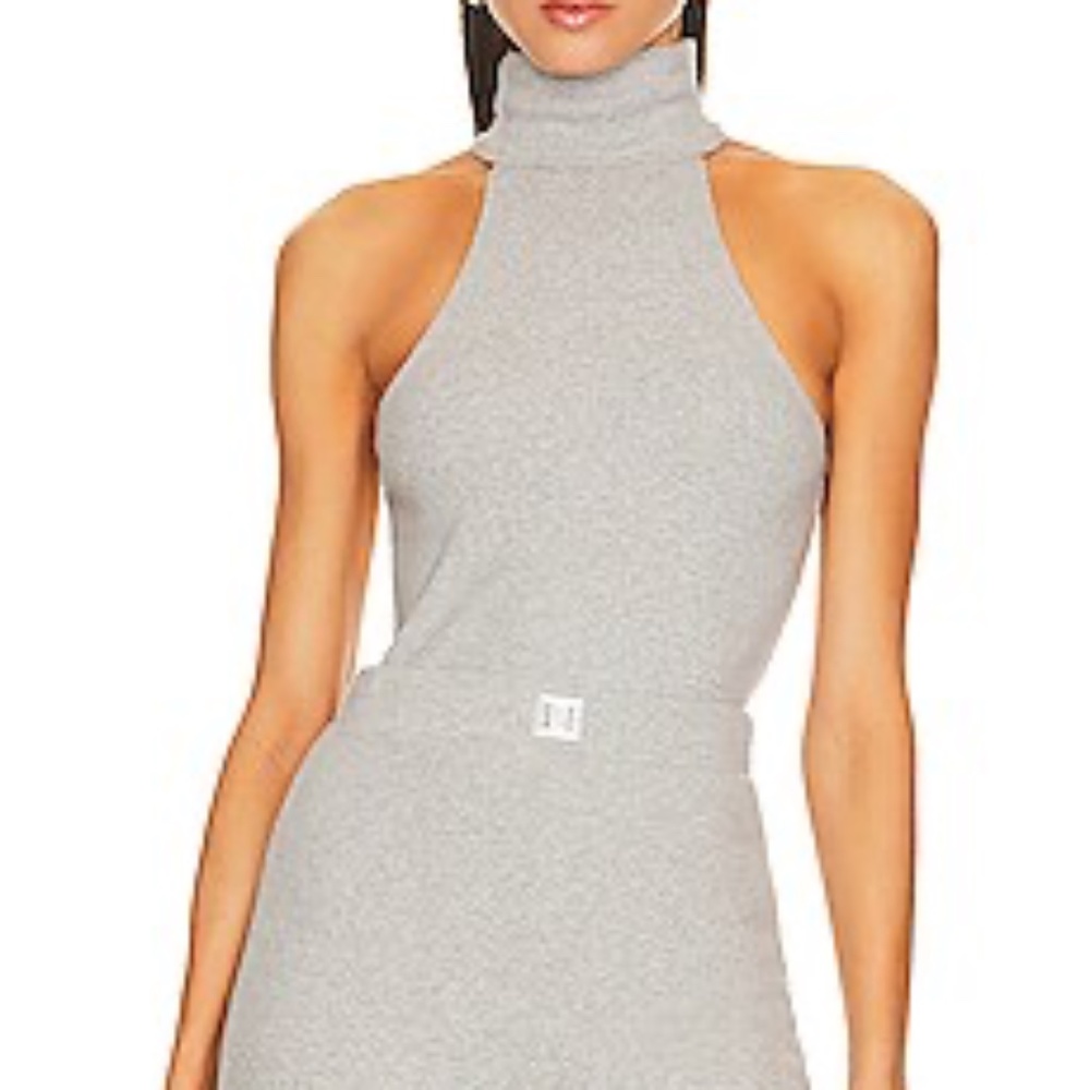 Helsa organic rib turtleneck and biker shorts